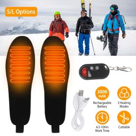 Heated Insoles Electric Heated Foot Warmer 3000mAh Rechargeable Battery Powered Trimmable Heated Shoe Insoles for Men Women Hunting Skiing Fishin (size: S)